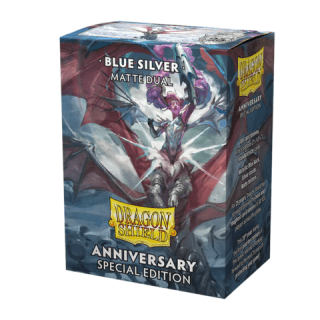 Dragon Shield - Standard Size Sleeves - Dual Matte - Blue / Silver - Hüllen - Card Club